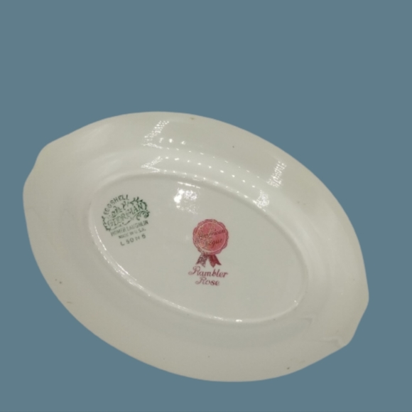 Vintage Homer Laughlin Rambler Rose Oval Tray | 1930s Eggshell Georgian - Picture 6 of 10